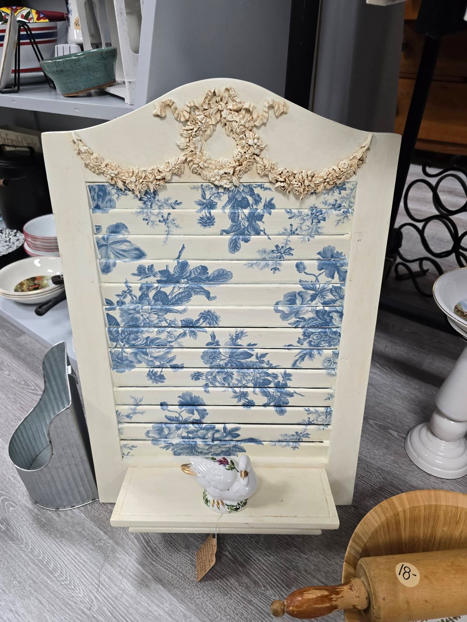 Blue shutter decor