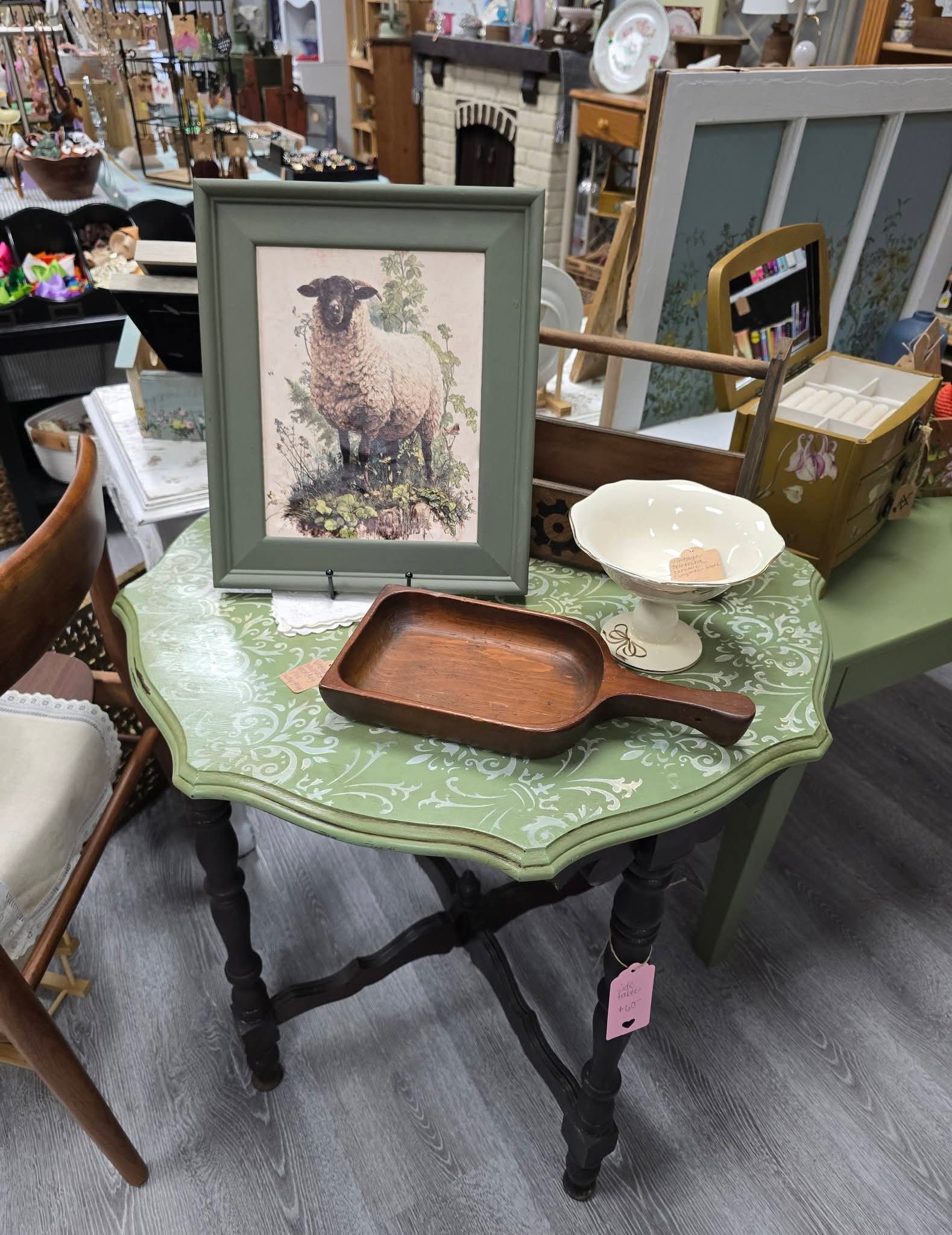 Green painted table