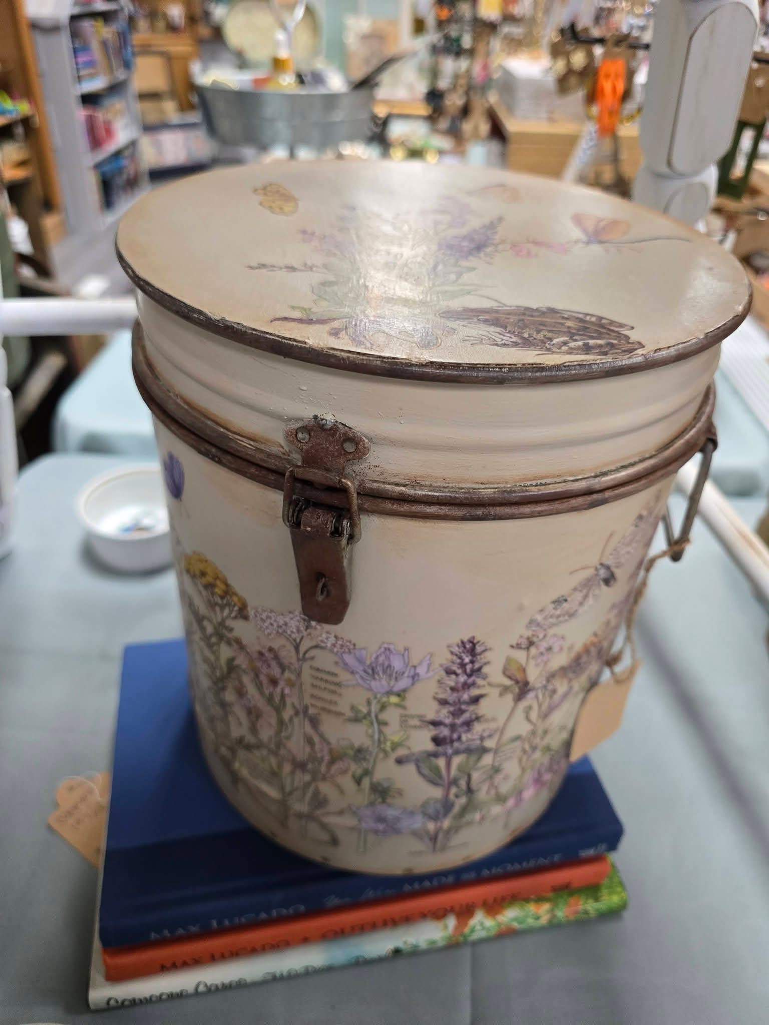 Vintage butterfly tin